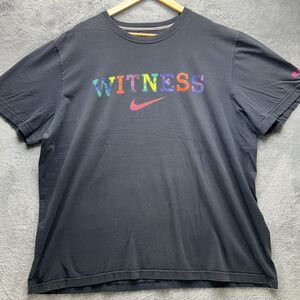 Nike LeBron James Witness Shirt XXL Black Fade Swoosh Basketball Graphic Tee Y2K